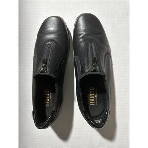 Munro Zip black Leather Comfort Shoes Size 8 Wide